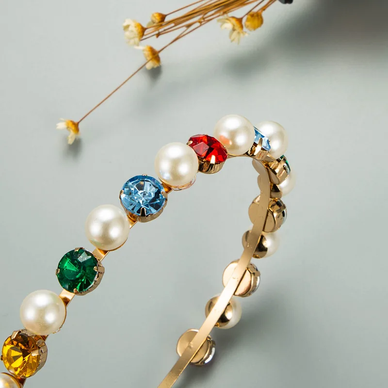 Женский обруч для волос в стиле барокко повязка на голову с цветами и жемчугом| |