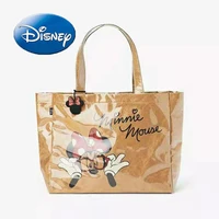disney minnie mouse woman bag cartoon tote bags large capacity shoulder bag girl cosmetic bag lady fashion handbag