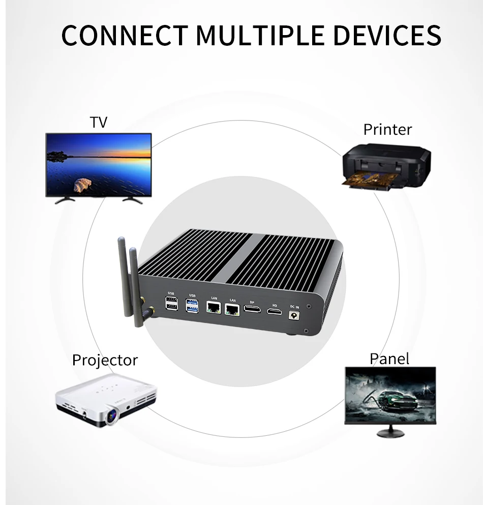 MSECORE Intel I3 7100U I5 7260U I7 7660U Fanless gaming Mini PC Windows 10 HTPC linux game PC Desktop Computer HDMI DP 4K WiFi
