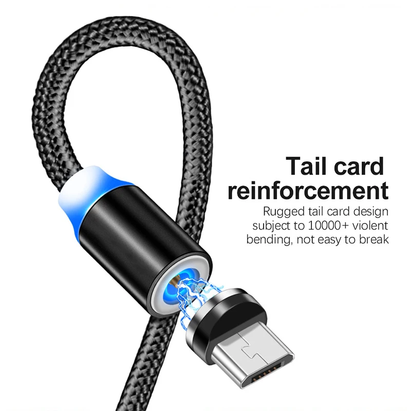 Магнитный кабель ONEVAN 2 м адаптер Micro USB Type C 4 А магнитное зарядное устройство