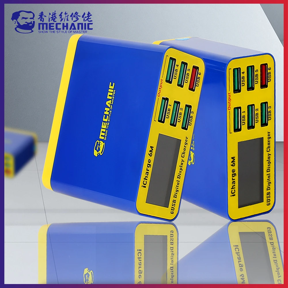 Умный зарядный USB-порт MECHANIC iCharge 6M QC 3 0 быстрая зарядка с цифровым ЖК-дисплеем