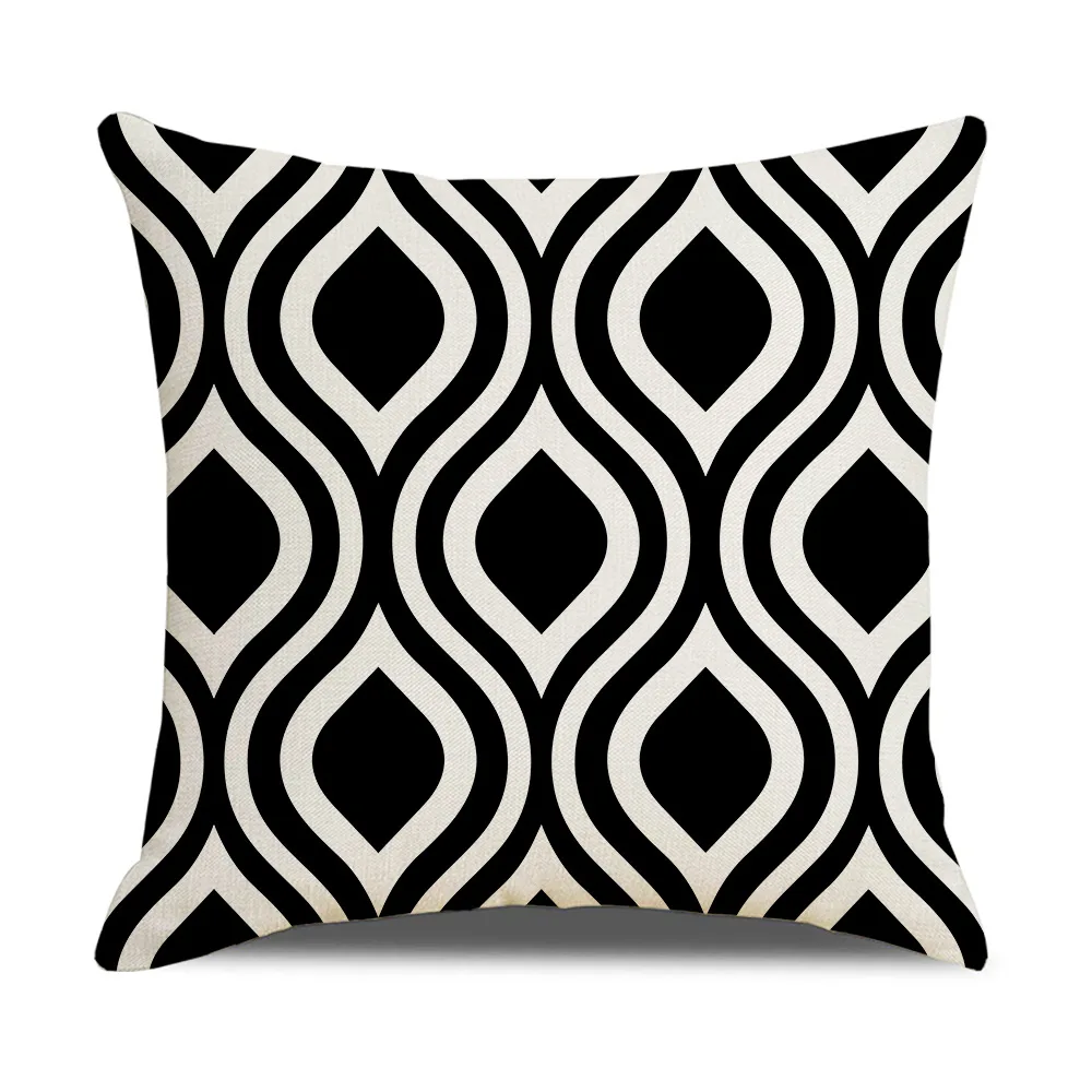 

Simple Geometric Linen Pillowcase Sofa Pillow Pillowcase Household Items