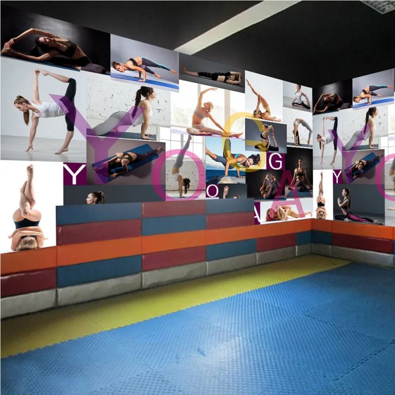 

Drop Shipping Wallpaper For Walls 3 D Modern Minimalist High Quality Yoga Beauty Photo Wallpaper Gymnasium Decorative Backdrop