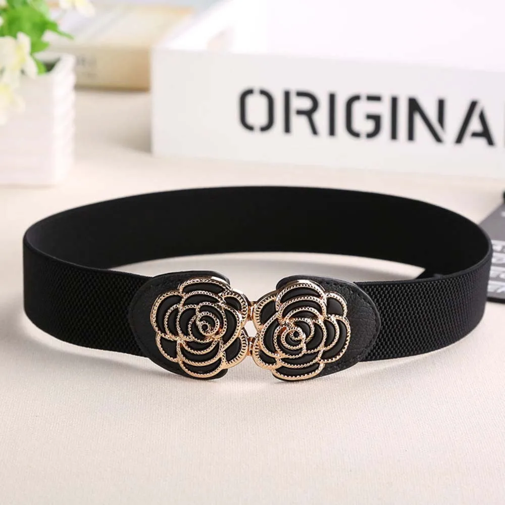 Женский эластичный ремень в стиле ретро с металлическим блеском | Аксессуары для