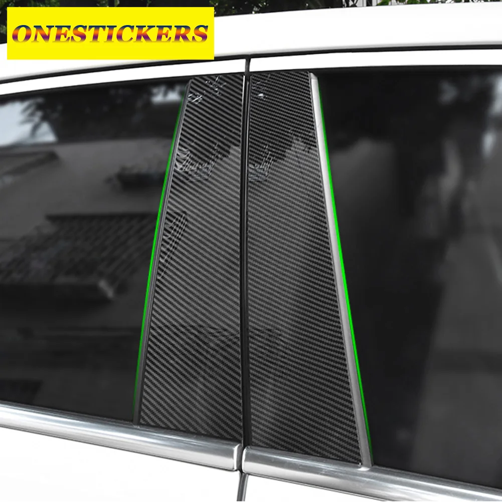 

For Mercedes Benz A Class W177 V177 A180 A200 A220 A250 2019-2021+ Car Accessories Window Middle Column Strip Trim Sticker 6PCS