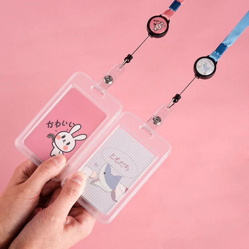 JIANWU Kawaii ID Card Name кредитница с шейным ремешком сумка рисунком корги прозрачный