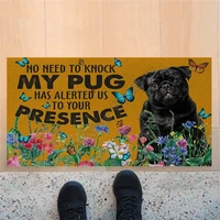 erugear no need to knock my pug has alerted us to your presence doormat 3d all over printed doormat