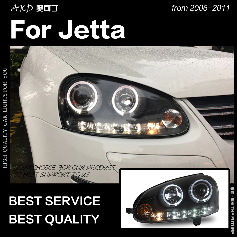 AKD Автомобиль Стайлинг для фары Volkswagen Jetta 2006-2011 Gli светодиодный круглая фара-ореол