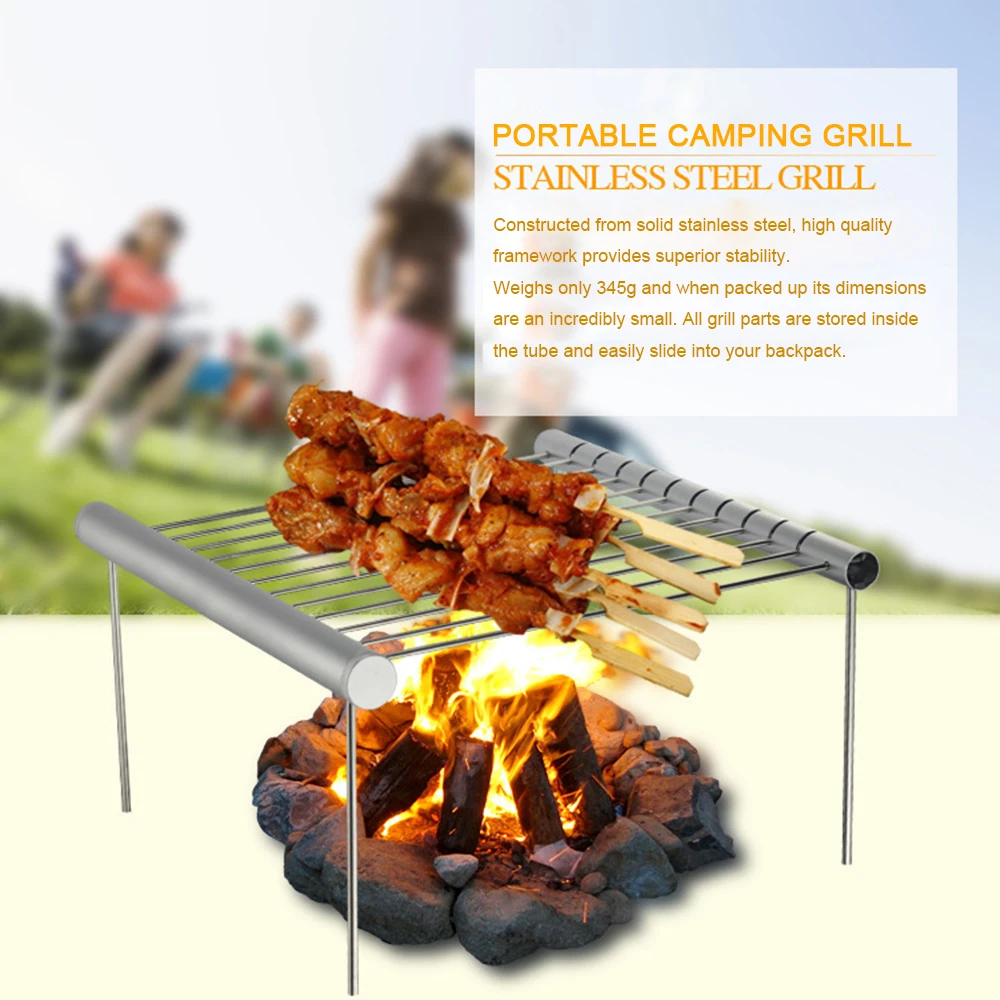 

Portable Stainless Steel BBQ Grill Folding BBQ Grill Mini Pocket BBQ Grill Barbecue Accessories For Home Park Use