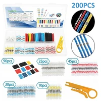 new 90pcs heat shrink tubing 110pcs butt connector wire cable insulated crimp terminal connector set for automobile and ship