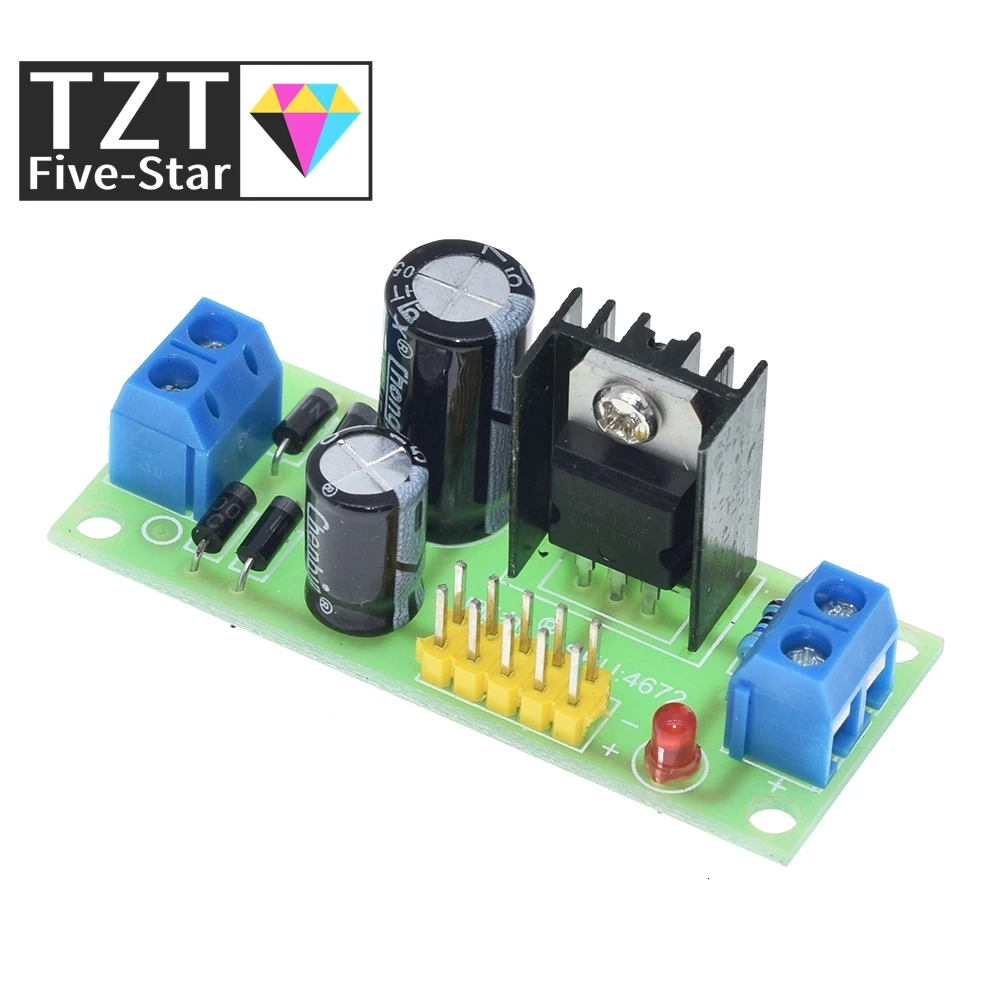 Завеса L7805 LM7805 понижающий преобразователь доска 7 5 V-20V 5V Регулятор модуль питания
