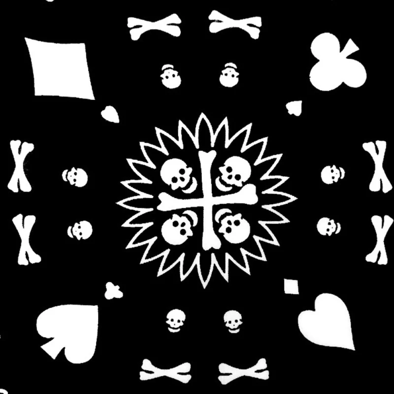 Бандана с черным черепом BTLIGE готический головной убор повязка на запястье