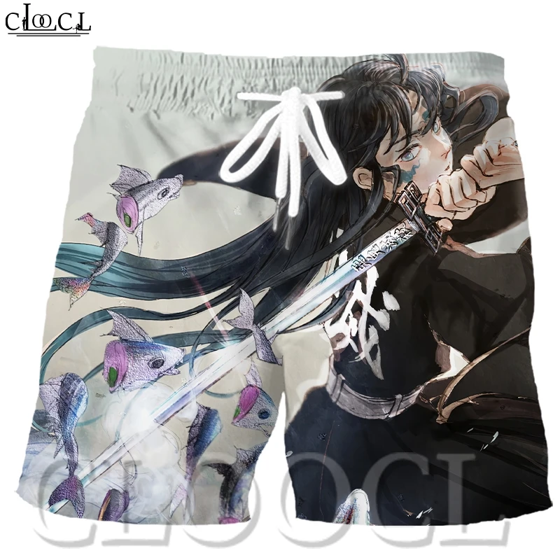 Повседневные Шорты CLOOCL с изображением рассекающего демонов в японском стиле