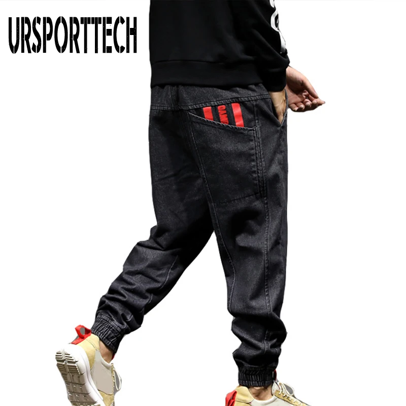 Джинсы мужские свободного покроя модные повседневные штаны из денима в стиле хип