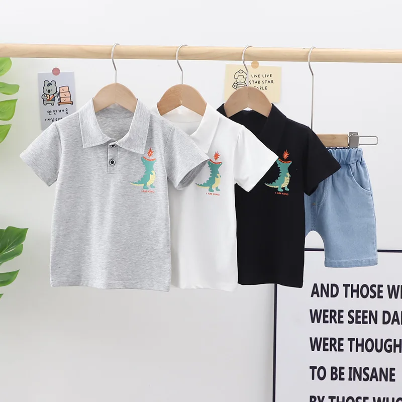 

0-5 Years Summer Baby Boy Clothing Set 2021 New Casual Fashion Active Sport T-shirt+denim Shorts Toddler Girls Clothes Outfits