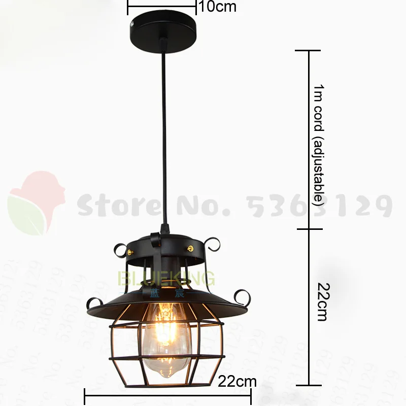 

Vintage Pendant light Metal Industrial lamp Ceiling light Chandelier Fixtures Cage Edison Nordic Retro Loft Lamp Home Decoration