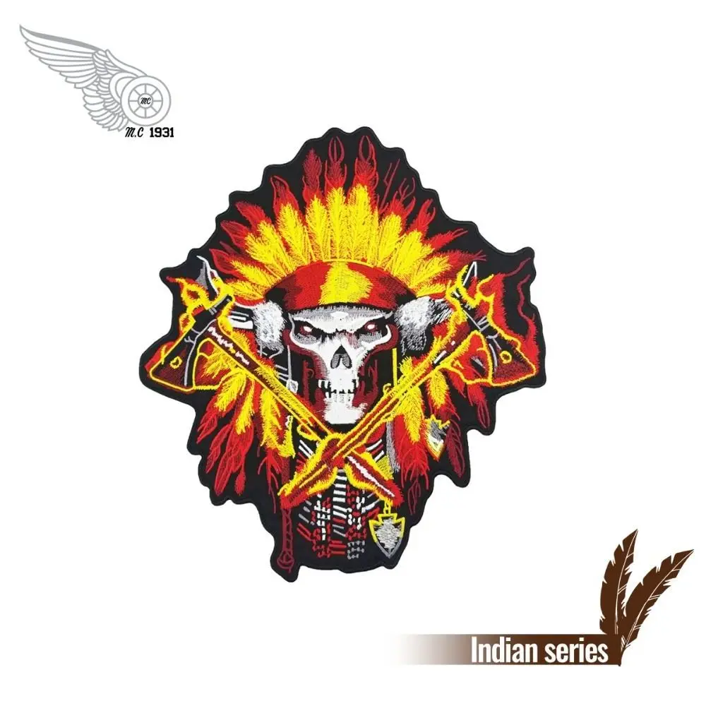Индийская Байкерская мотоциклетная вышитая термоклейкая нашивка на спине