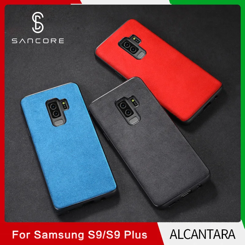 SanCore 100% Orginal ALCANTARA Samsung Phone Case Cover for Galaxy S9+S9 PLUS Business Protective Anti-wear Bag |