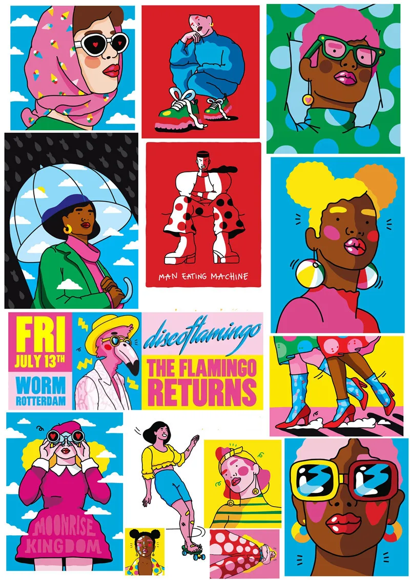 

Personality color character graffiti stickers/Scrapbooking Stickers /Decorative Sticker /DIY Craft Photo Albums