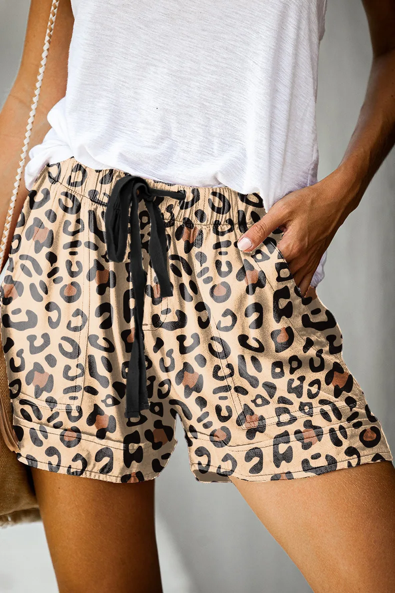 

2021 Summer Women High Waist short pants New Lace Up Stretchy Waist Shorts Casual Loose Fashion Pocket Short Pants