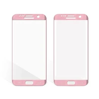 2pcs pink full screen protector for samsung galaxy s7 edge g935 whole film glass sheet s7edge