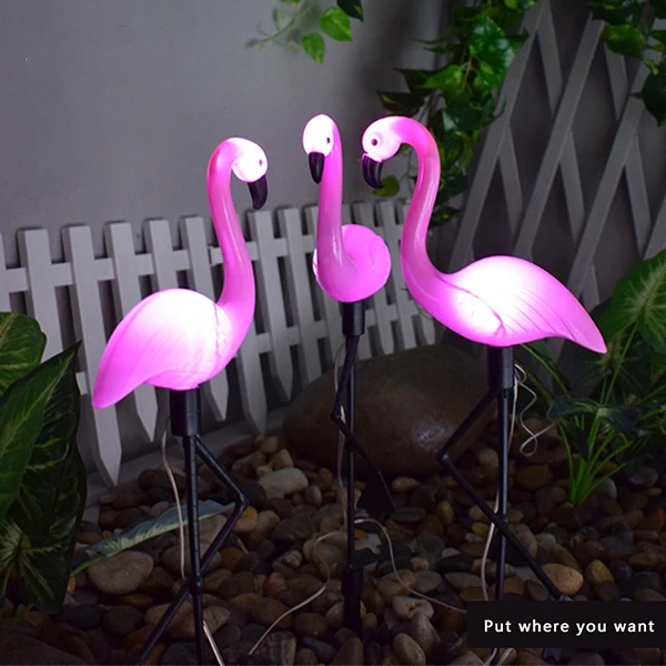 

Светодиодный ная лампа для птиц на солнечной батарее, уличсветильник льник для забора, фламинго, водонепроницаемый уличный декор, Солнечна...