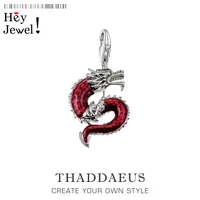 hot 925 sterling silver red dragon charm pendants fit bracelet necklace 2020 spring brand new vintage gift for women men jewelry