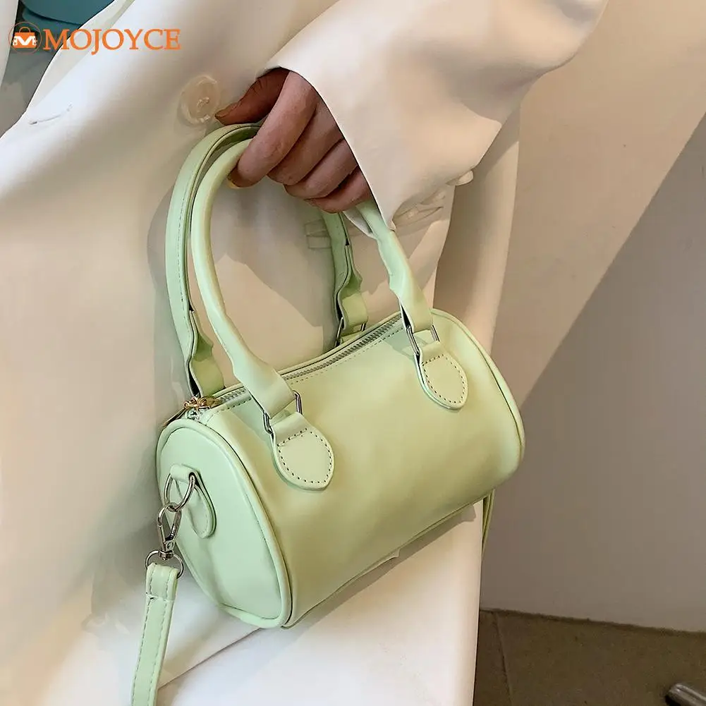 

2021 Повседневная цветная Сумочка, кошелек, модная женская однотонная сумка-мессенджер из искусственной кожи с цилиндрическим покрытием, пов...