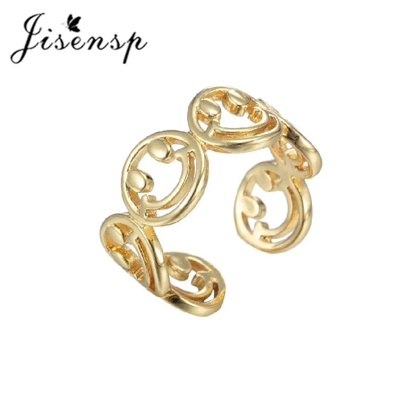 Jisensp модное кольцо со смайликом Корейский темперамент круг геометрический