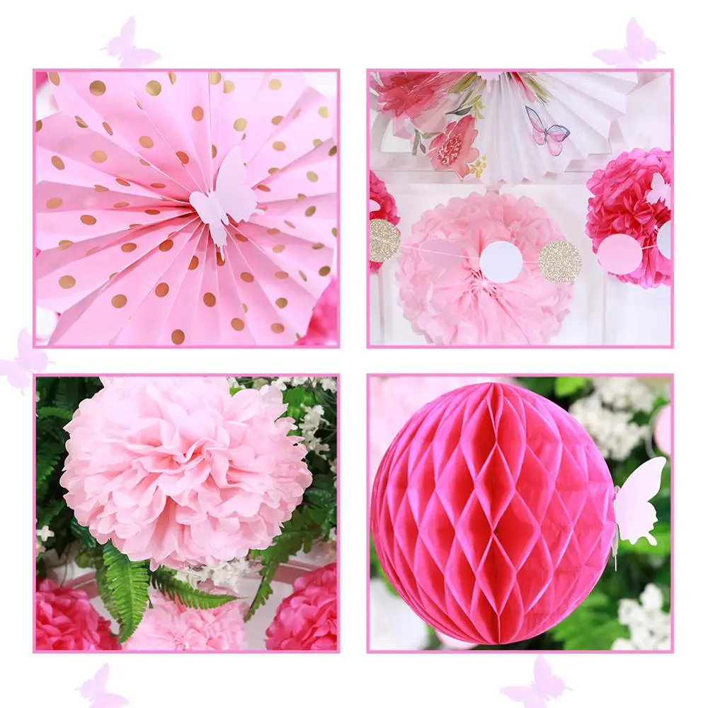 19 шт. свадебное украшение весеннее чаепитие бумажные помпоны цветы Цветочные