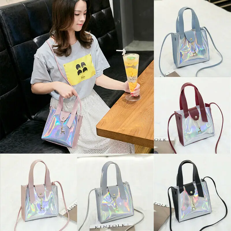 Новинка Женская голографическая сумка прозрачные маленькие сумки голограмма на