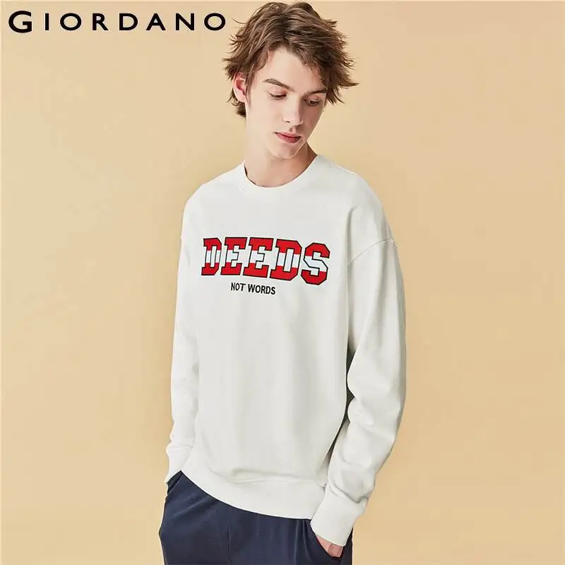 Джемпер Giordano мужской в рубчик с вышивкой длинным рукавом 01020791 | Мужская одежда