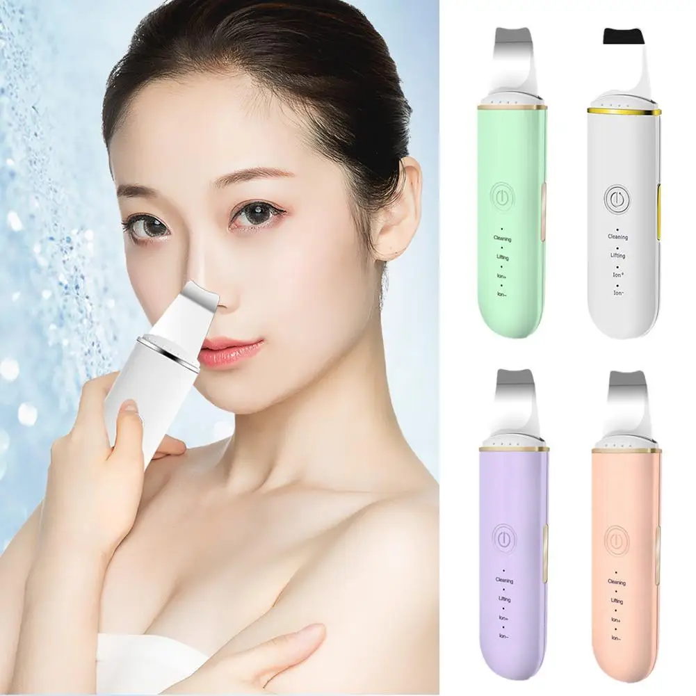 

Ultrasonic Skin Scrubber Vibration Pore Cleaner Facial Blackhead Remover Shovel Deep Cleaning Peeling Device Kit Face Skin Scrub