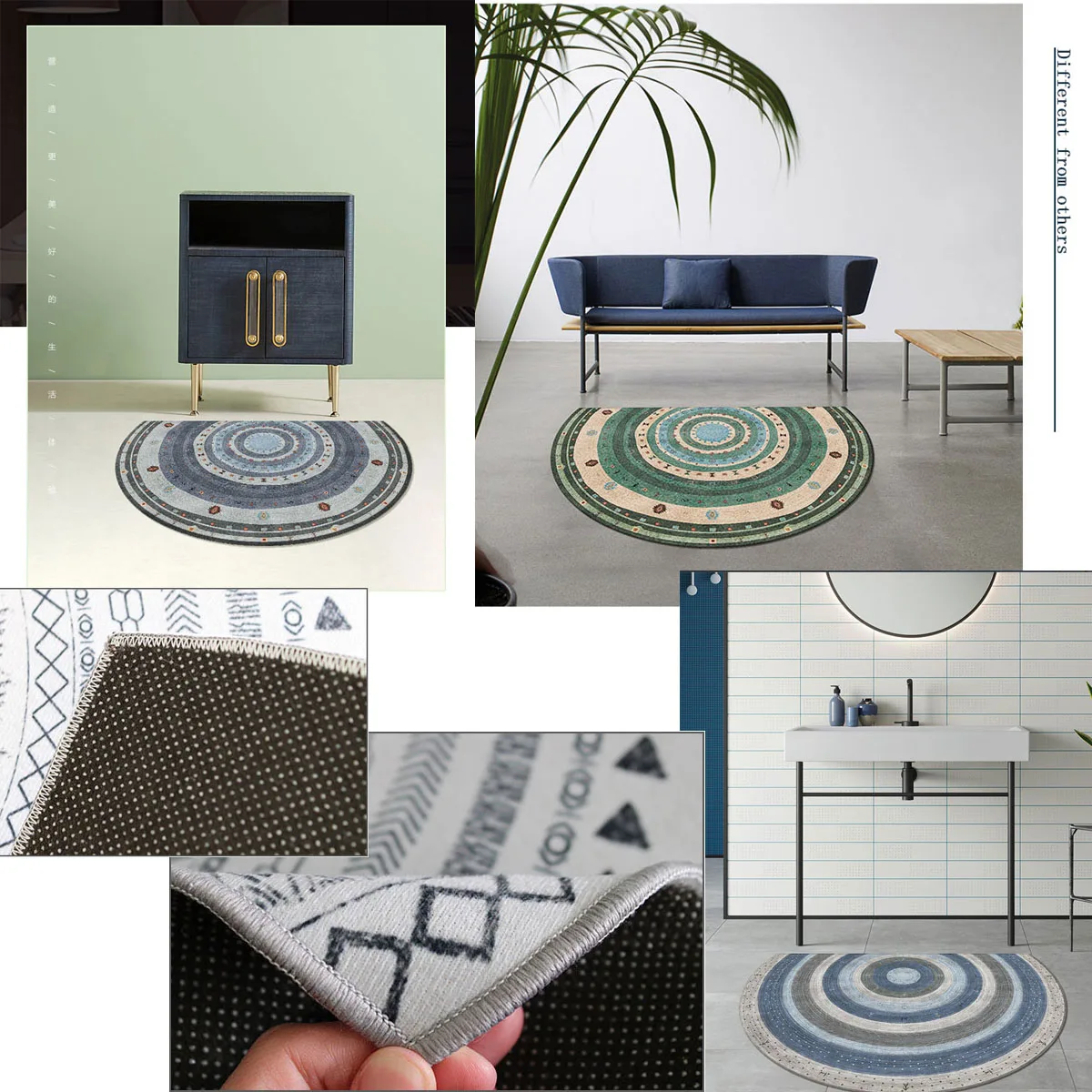 

15 modelsHalf Round Door Mat, Non-Slip Welcome Entrance Way Rug, Durable Low-Profile Easy to Clean Front Outdoor Duty Doormat