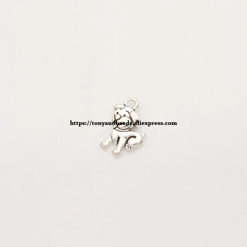 (50 шт./лот) подвеска в форме собаки из цинкового сплава тибетское серебро