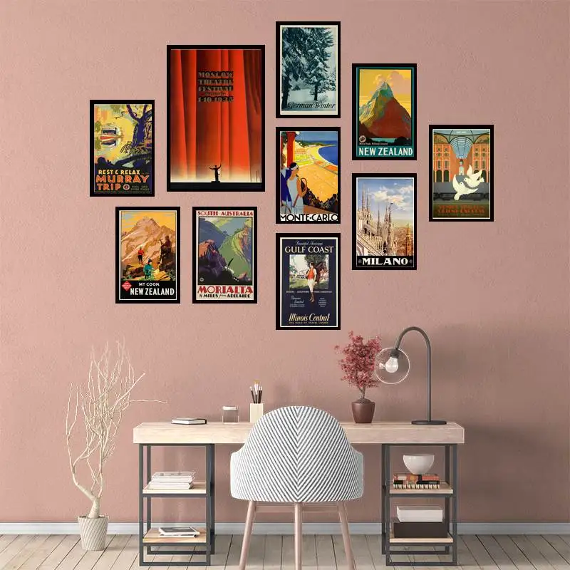 

Milano Montgenevre Retro Travel scenery Wall Art Decor Vintage Poster (1) Home Room Decor Art Painting art