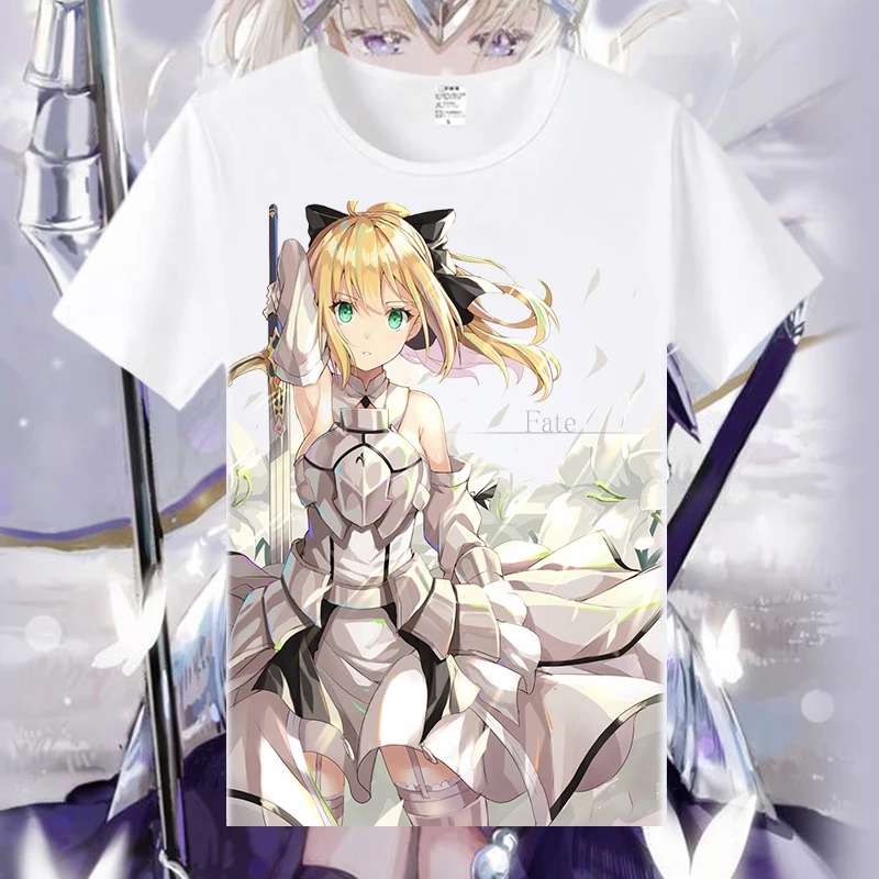 Футболка Fate Grand Order летняя футболка с рисунком из аниме Stay Night аквариума Джоан дуги