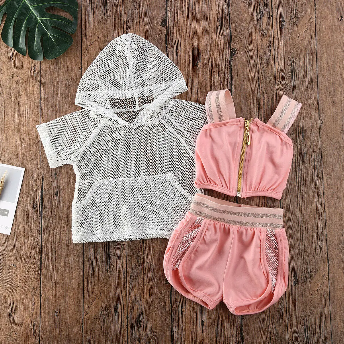 

Canis Summer Kids Baby Girls Mesh Outwear Vest Shorts 3PCS Outfits Cute Clothes Sports Fashion Set