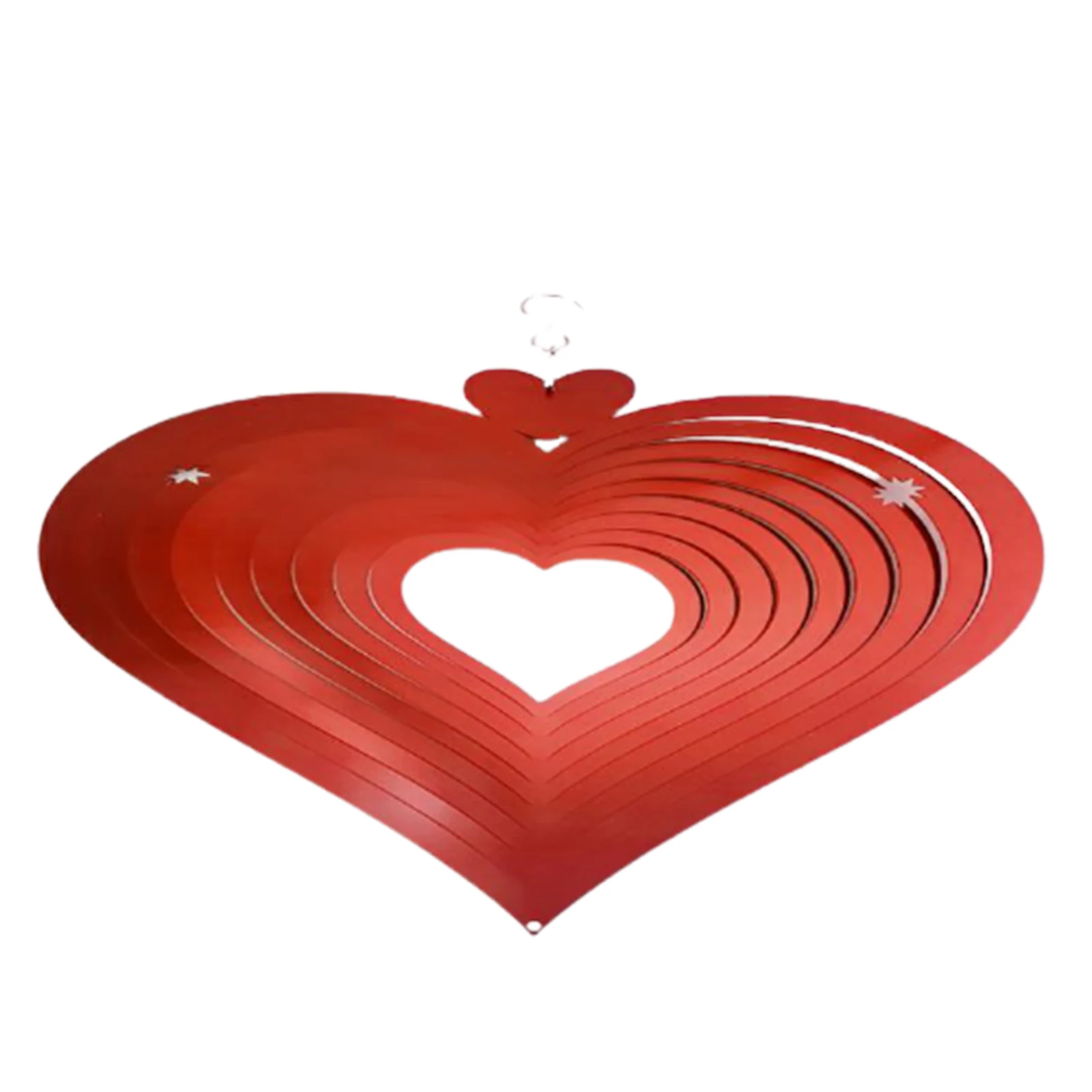 

Red Love Heart Wind Spinner 3D Stainless Steel Metal Statue Hanging Art Ornaments Decor for Home Garden Courtyard PLDI889