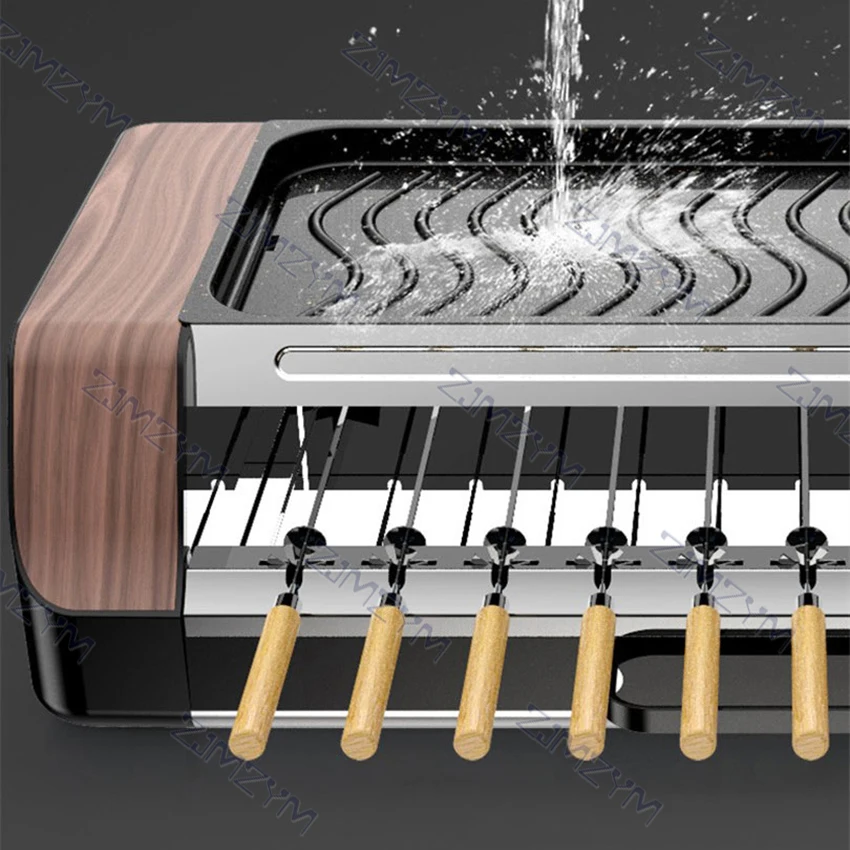 1800w electric grill electric griddle multifunctional barbecue machine electric grill rotator 2 layer non stick baking pan 220v free global shipping