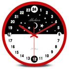 Новейшая 24 часовой циферблат дизайн 12 дюймов оправа из пластика современная мода декоративные круглые Настенные часы