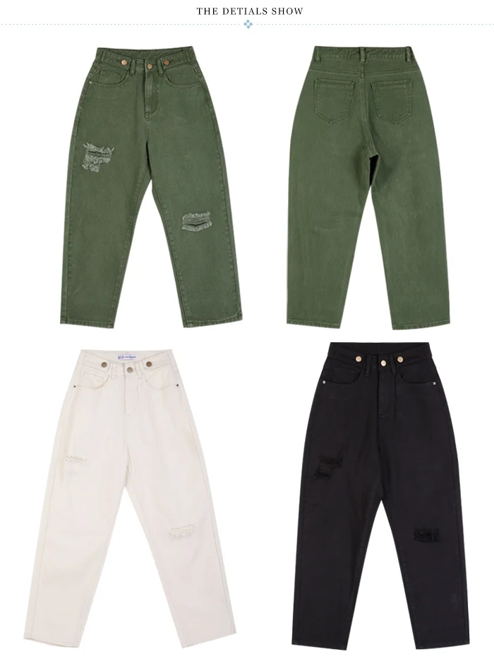 Женские свободные джинсы LEIJIJEANS, модные рваные джинсы с высокой посадкой большого размера, популярная модель трех цветов на выбор