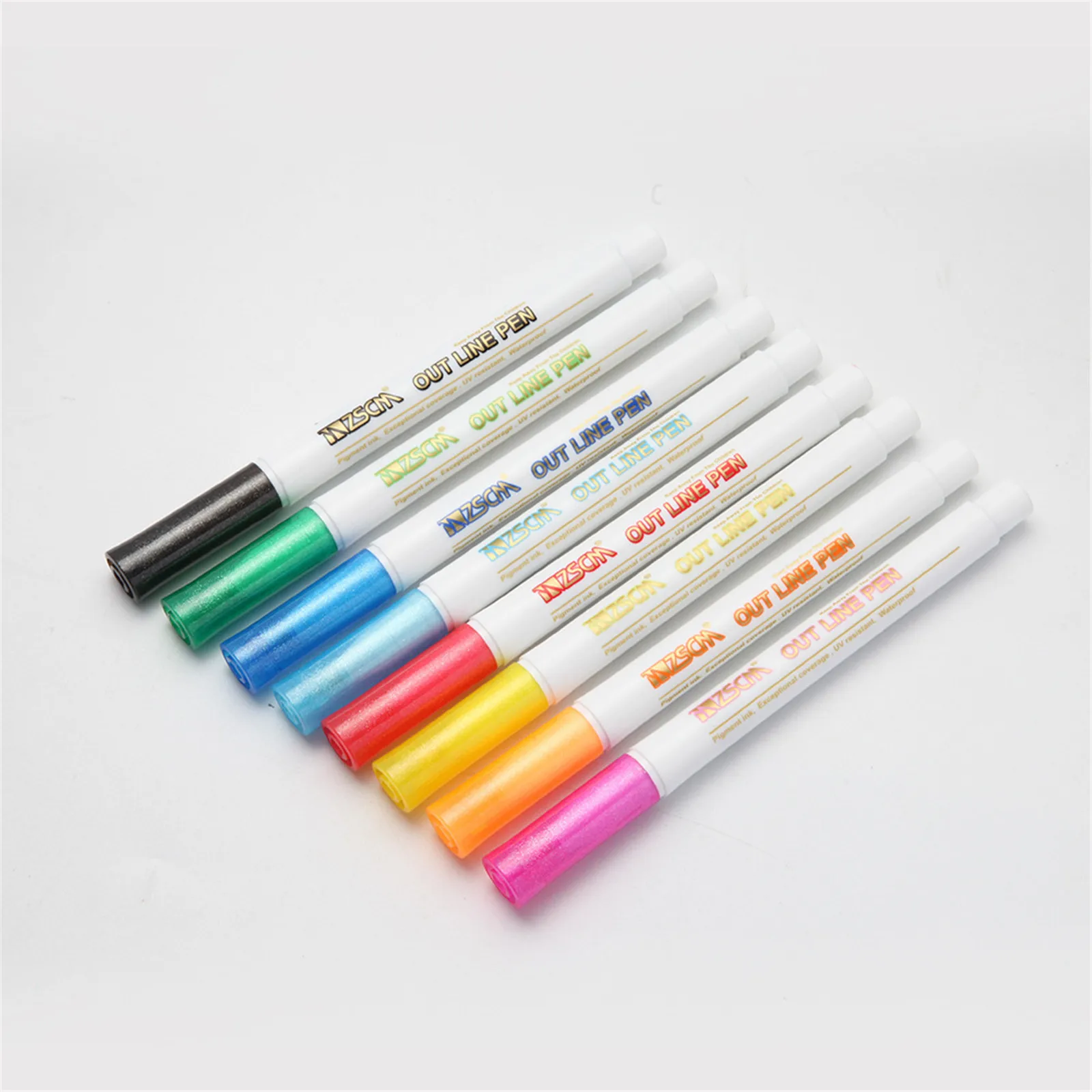 8/10/12 шт. блестящая цветная маркерная ручка маркер кисть для рисования