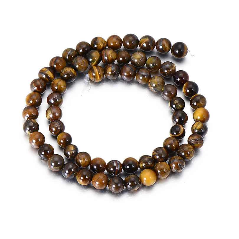 tiger eye Натуральный Камень Бисер для изготовления ювелирных изделий браслет Цепочки и ожерелья тигровый глаз и лавовый камень Свободные Круглые бусины Diy аксессуары для рукоделия - Цвет: tiger eye