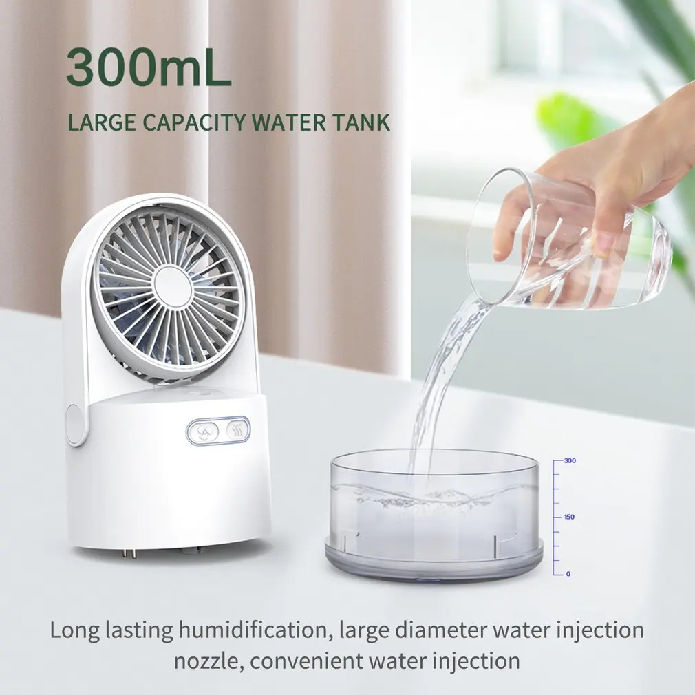 

Desk Fan With Humidifier Portable Table Fan 3 Wind Modes And 2 Spray Modes USB Spray Fan For Bedroom Office Outdoor