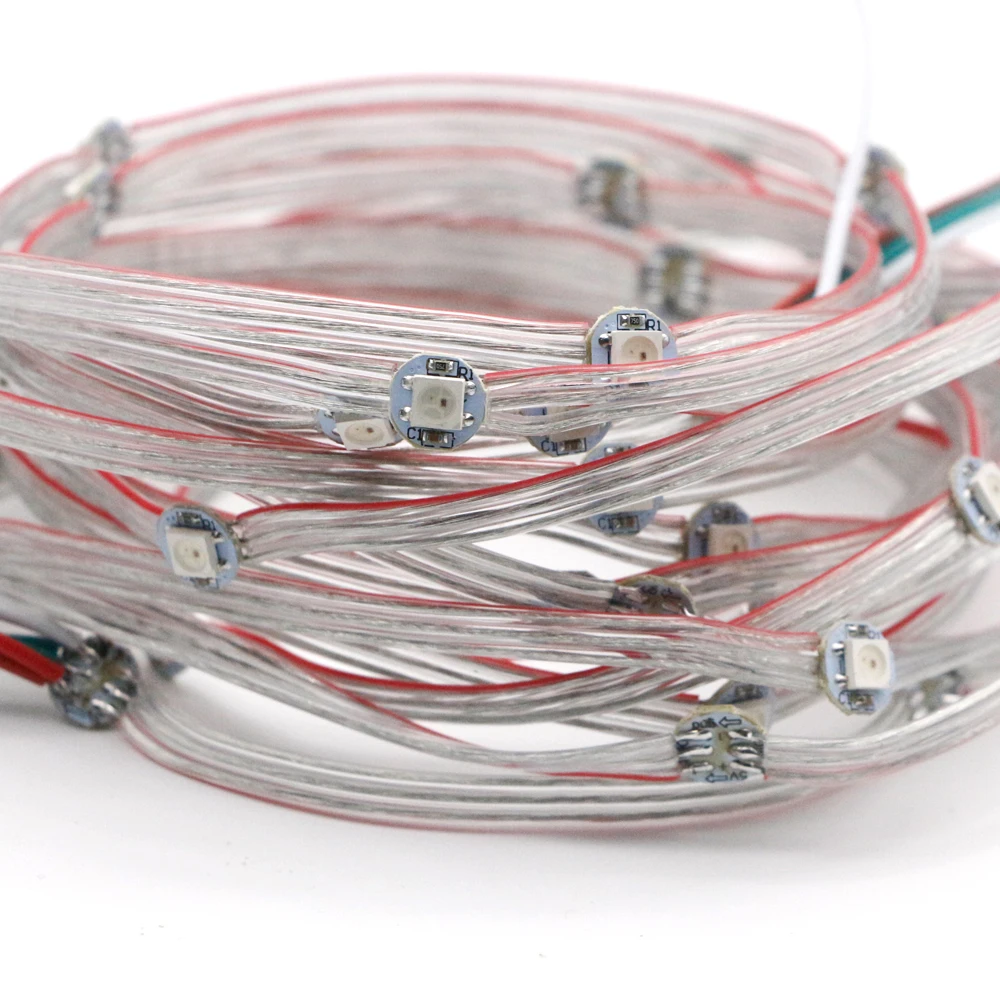 50 pixel Pre-soldered WS2812B Addressable RGB led strip module nodes With 10cm wire WS2812 IC 5V | Освещение