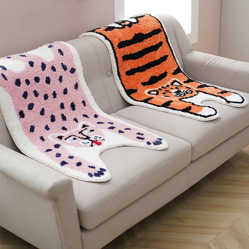 pink tiger leopard bedroom soft carpets fluffy area rug living room bedside carpet kids game mats decoration for living room free global shipping