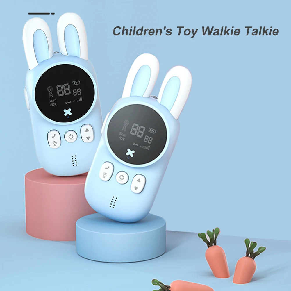 

Portable Handheld Mini Walkie Talkie Toy Rabbit Shape Outdoor Radio Transceiver Interphone LCD Screen Long Distance Interactive