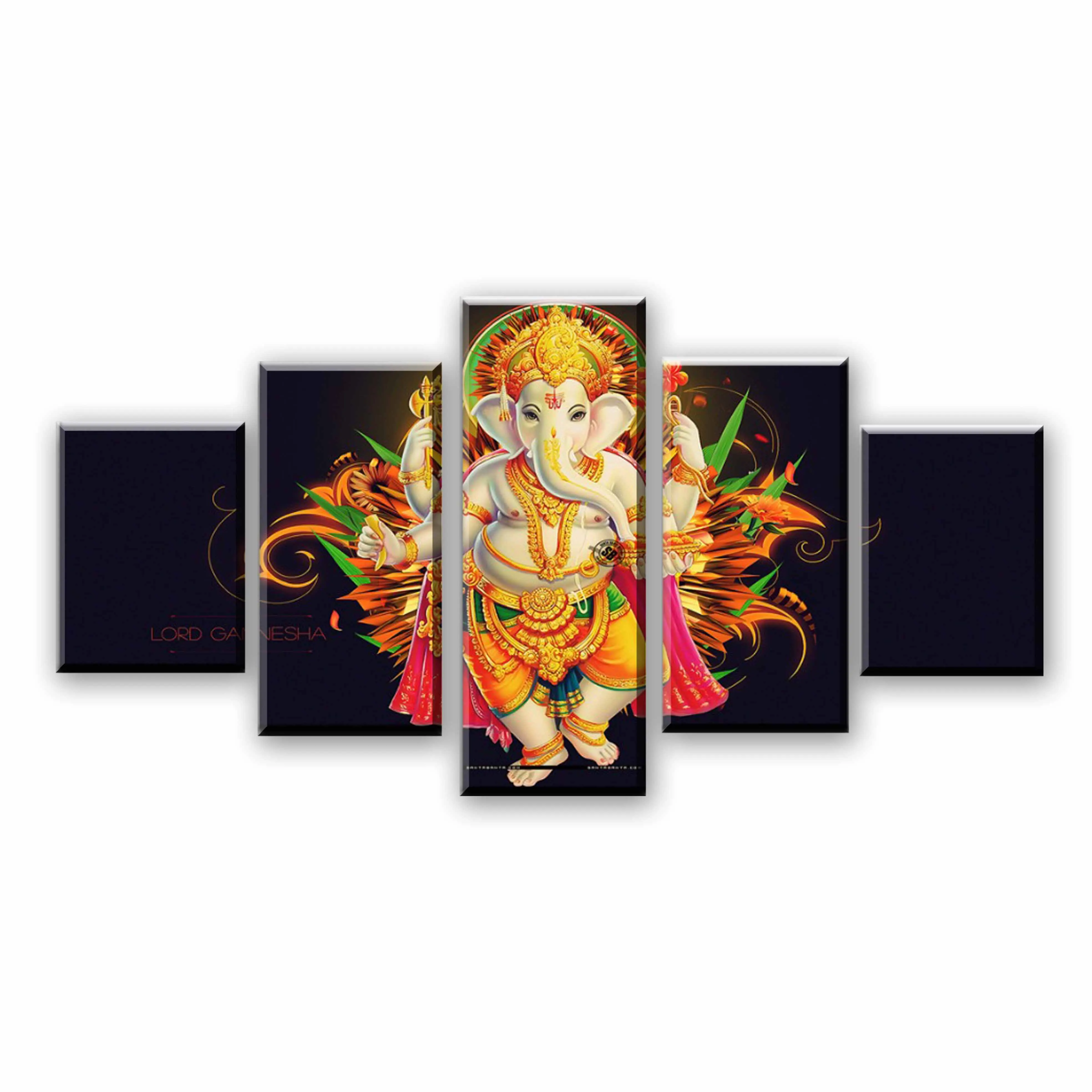 

Canvas Painting 5 Pieces India Tibetan Ganesha Wall Art Printed Pictures Home Decor For Living Room Artwork Cuadros Framework