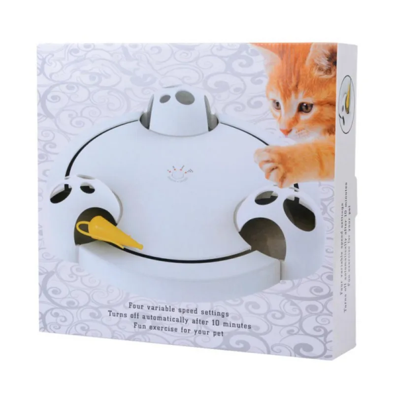 

Electric Cat Interactive Toys With Running Mice And Scratching Plate Catch The Mouse Cat Automatic Rotating Play Teaser Toys